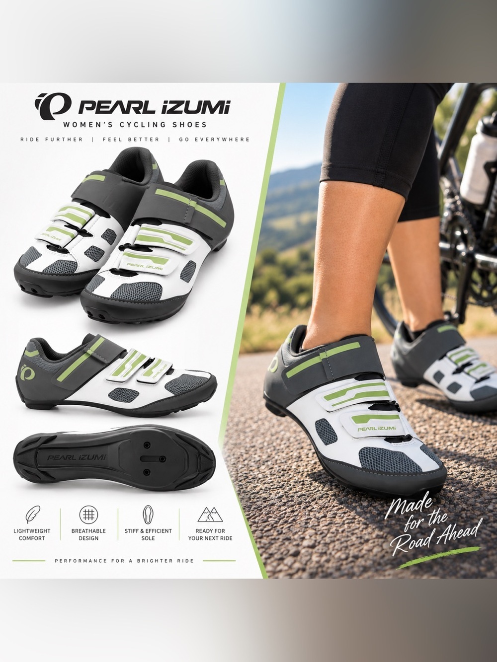 NWOB Pearl Izumi Women’s All-Road V4 Cycling Shoes EU 38 SPD - Picture 2 of 9